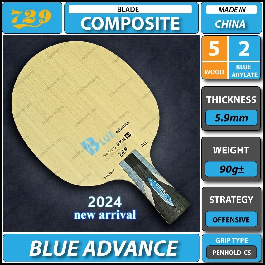 2024 New 729 Blue Advance CS Table Tennis Composite Carbon Blade Blue ...