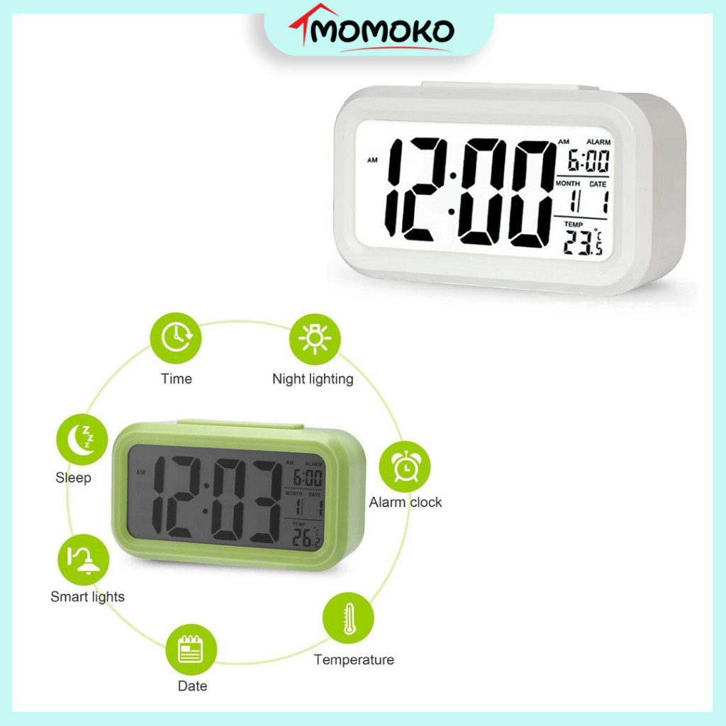 clock digital alarm smart temperature snooze alarm clock digital Jam ...