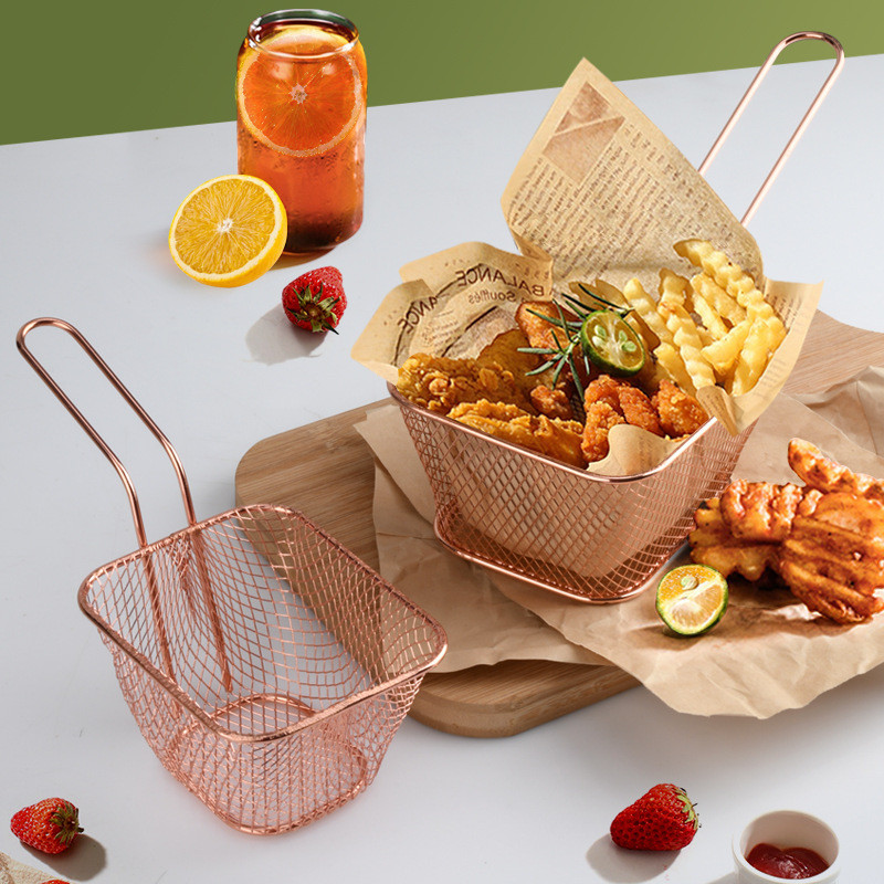 French Fries Frying Basket Snacks Frying Net Basket Grease-Separating ...