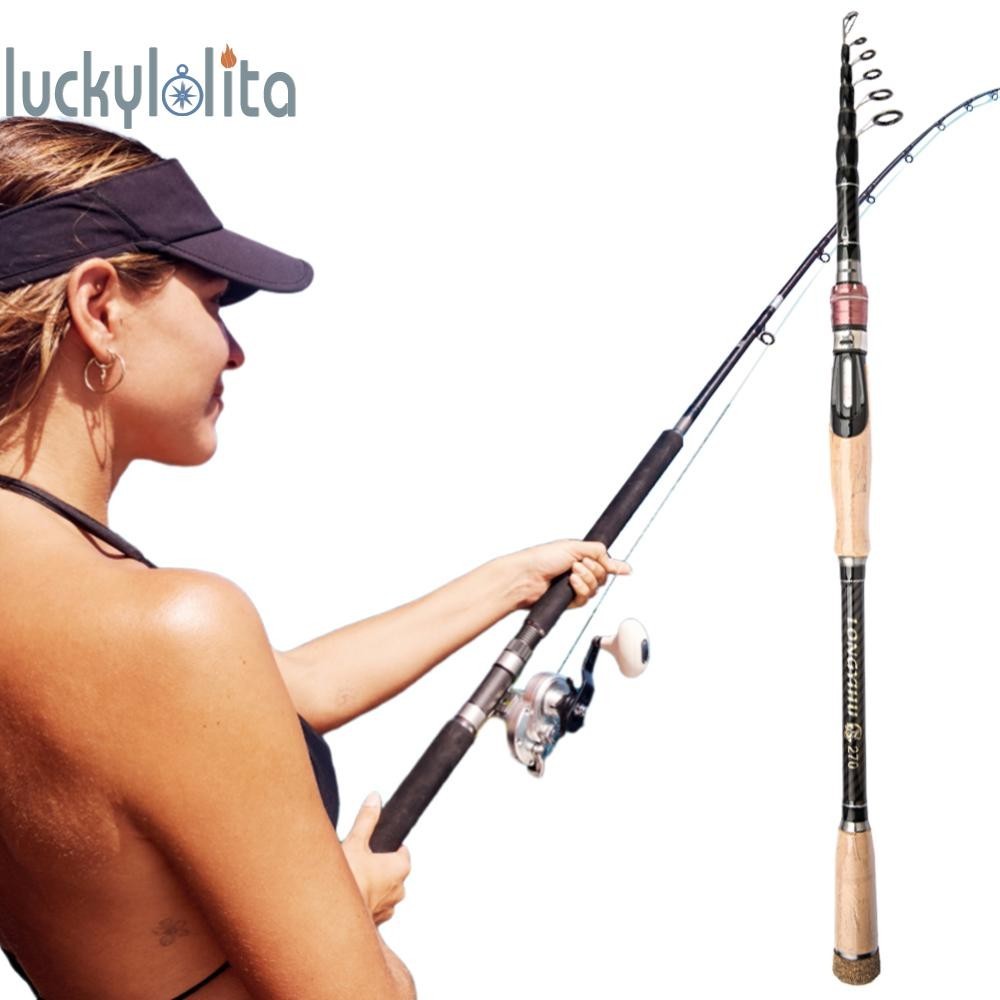 Telescopic Fishing Rod Carbon Fiber Small Short Sea Pole for Bass Trout ...