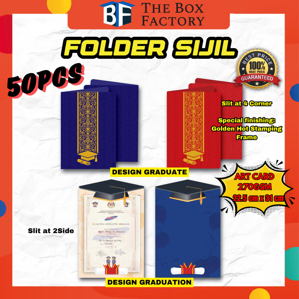 TBF [50pcs] GRADUATION CERTIFICATE FOLDER | SIJIL HOLDER | HOTSTAMPING ...