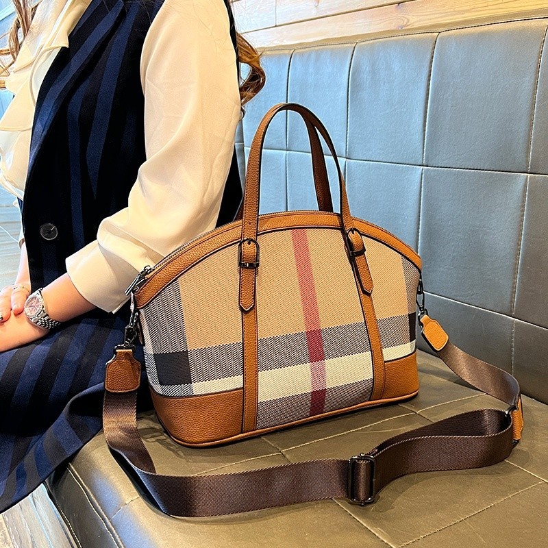 Beg Women New Style Genuine Leather Plaid Shell Bag All-Match Ladies ...