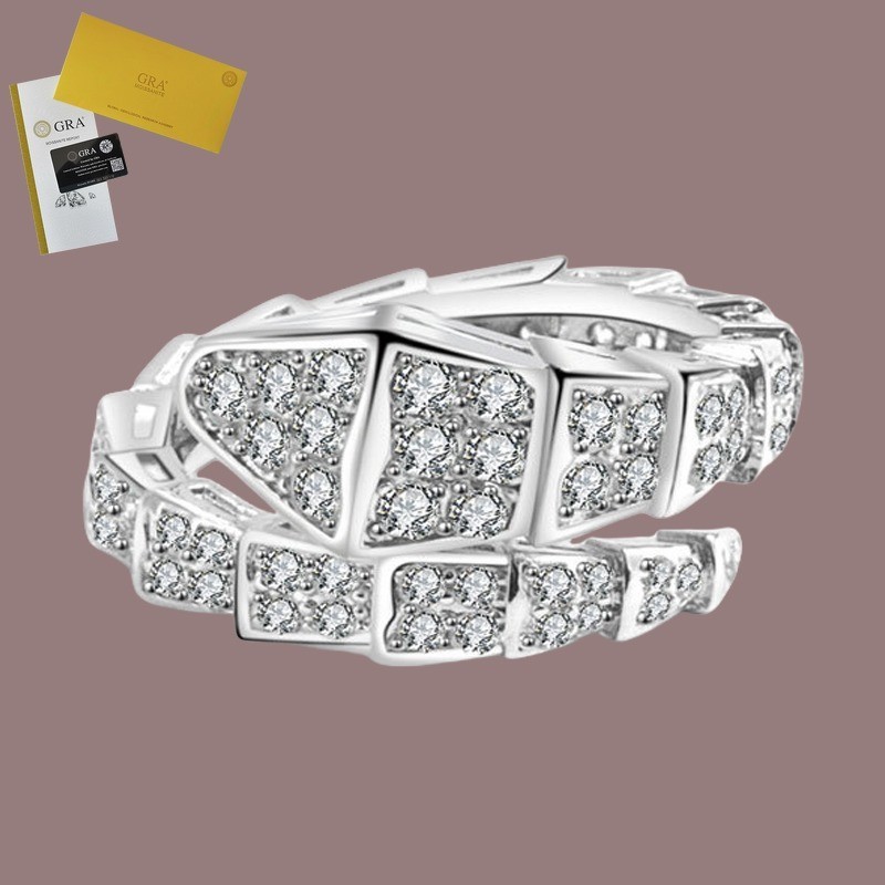 Including GRA Certificate Wide Serpentine Platinum Moissanite Diamond ...