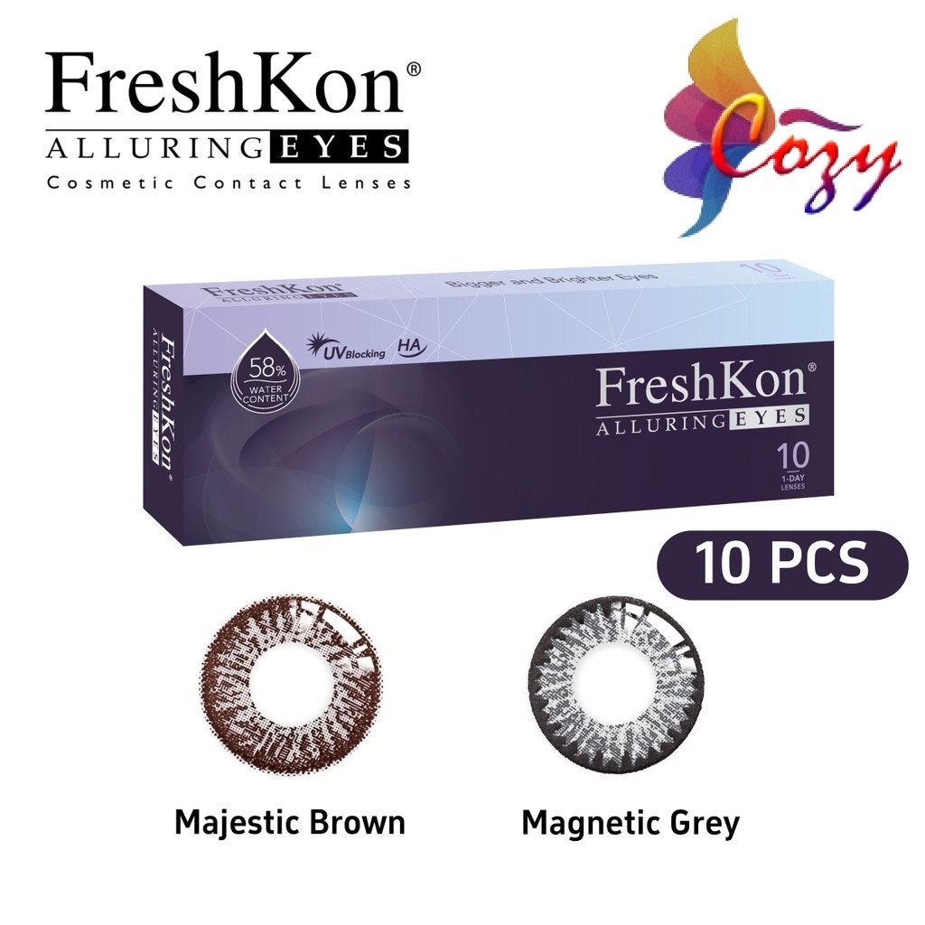 (10 PCS ) Freshkon Alluring Eyes Daily Disposable Cosmetic Color One ...