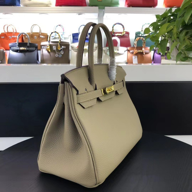 Lychee Patterned Genuine Leather Kelly Bag