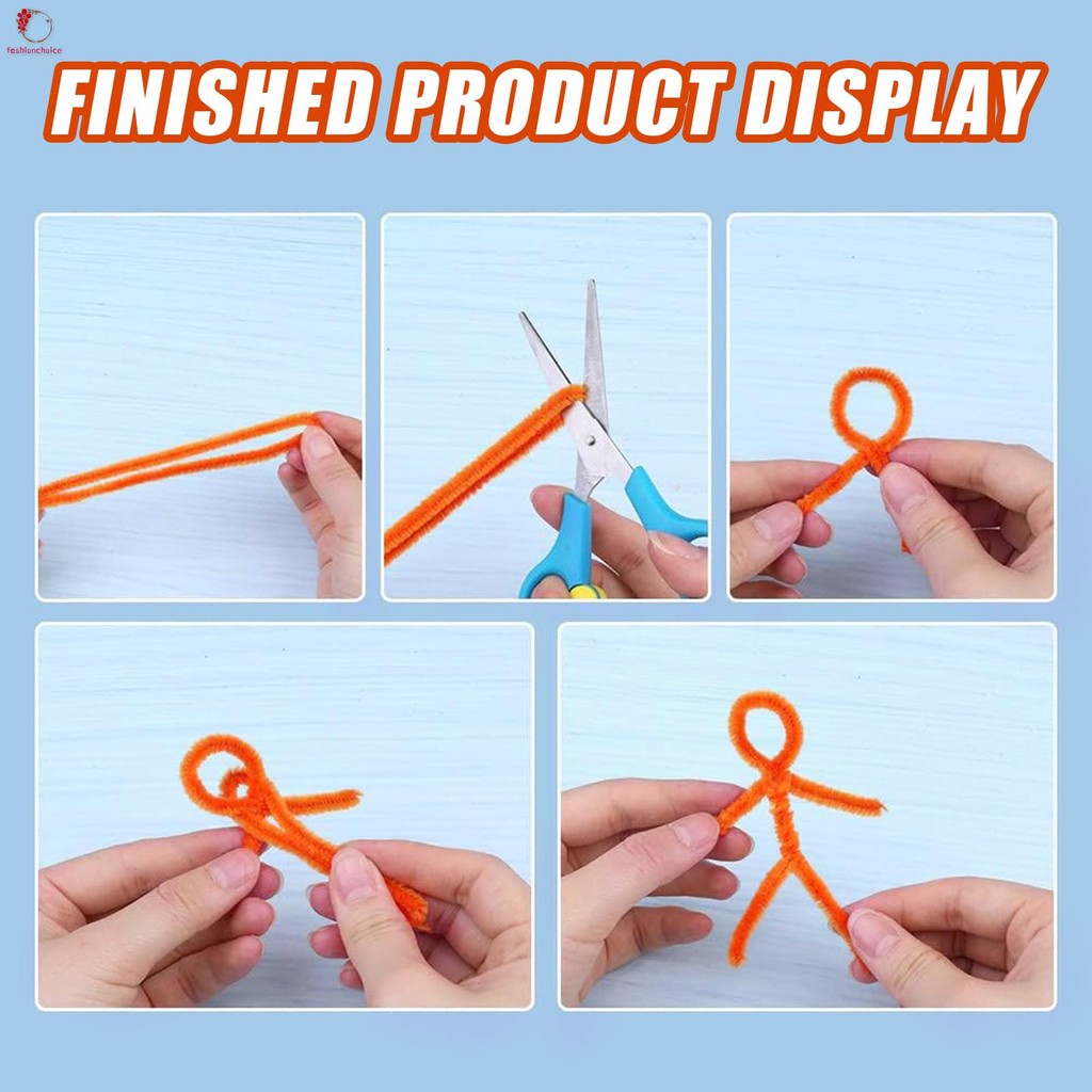 Colorful Chenille Stem Twisted Rods Fluffy Bar Iron Wire DIY Handcraft ...