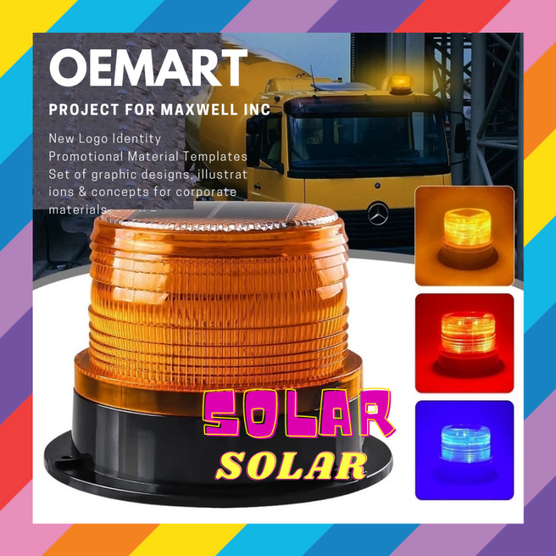 READY STOCK Solar Heavy Duty Warning Flash Light Traffic Road Safety ...