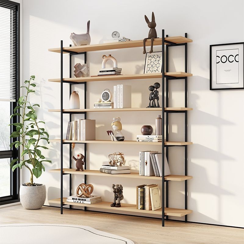 Bookshelf rack household iron multi-layer living room bookcase ...