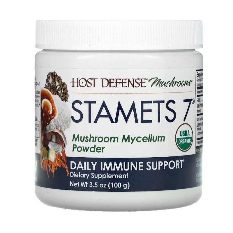 Fungi Perfecti Host Defense, Stamets 7, Mushroom Mycelium Powder, Daily ...