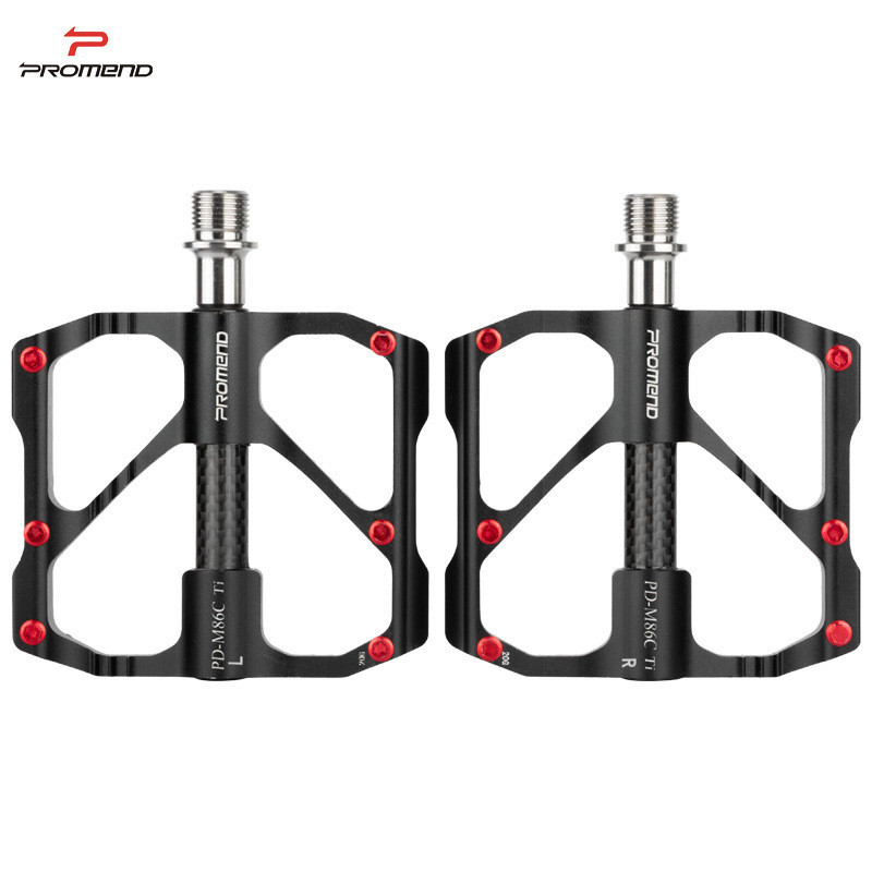 PROMEND Titanium Shaft Carbon Tube Bicycle Pedal 86T Mountain Bike 3 Bearing Pedal Road Bike Cycling Pedal I.1094005246