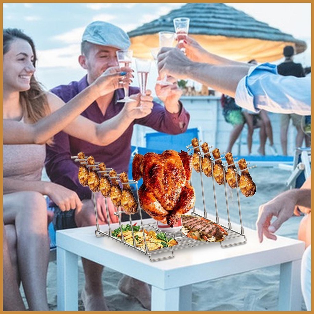 Bear Can Chicken Holder 4 in 1 Whole Chicken Roaster Stand Stainless ...
