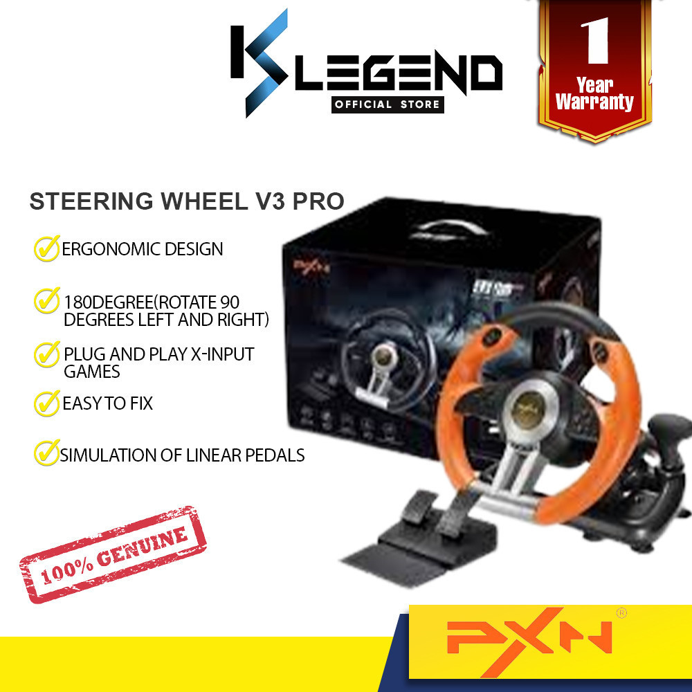 PXN Steering Wheel V3 Pro Racing Game With Brake Pedal | Shopee Malaysia