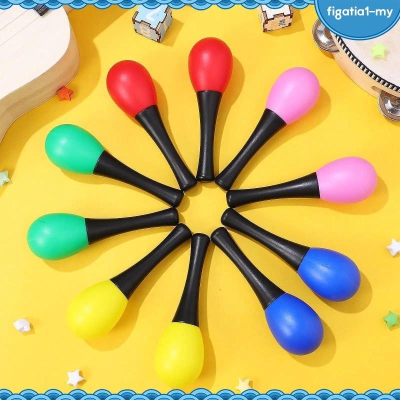 [figatia1] 10x Maracas Hand Rattle, Easy to Play Percussion, Hand ...