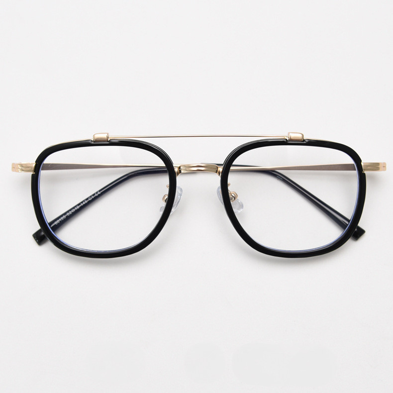 Vintage Double Beam Pilot Glasses Frame men Fashion Metal Spectacle ...