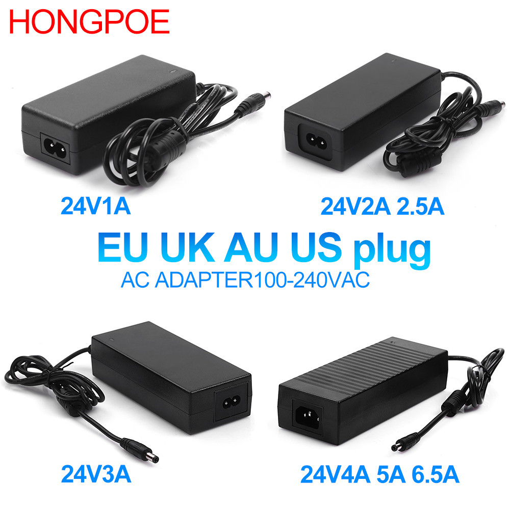 DC 24V Adapter Power Supply AC 100V-240V 1A 2A 3A 4A 5A 6.5A 24W-150W ...