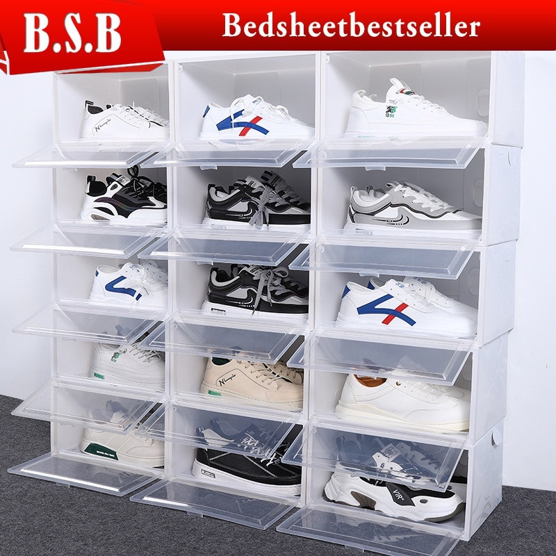 Large Stackable Interlock Side Open Side View Shoe Box Storage ...