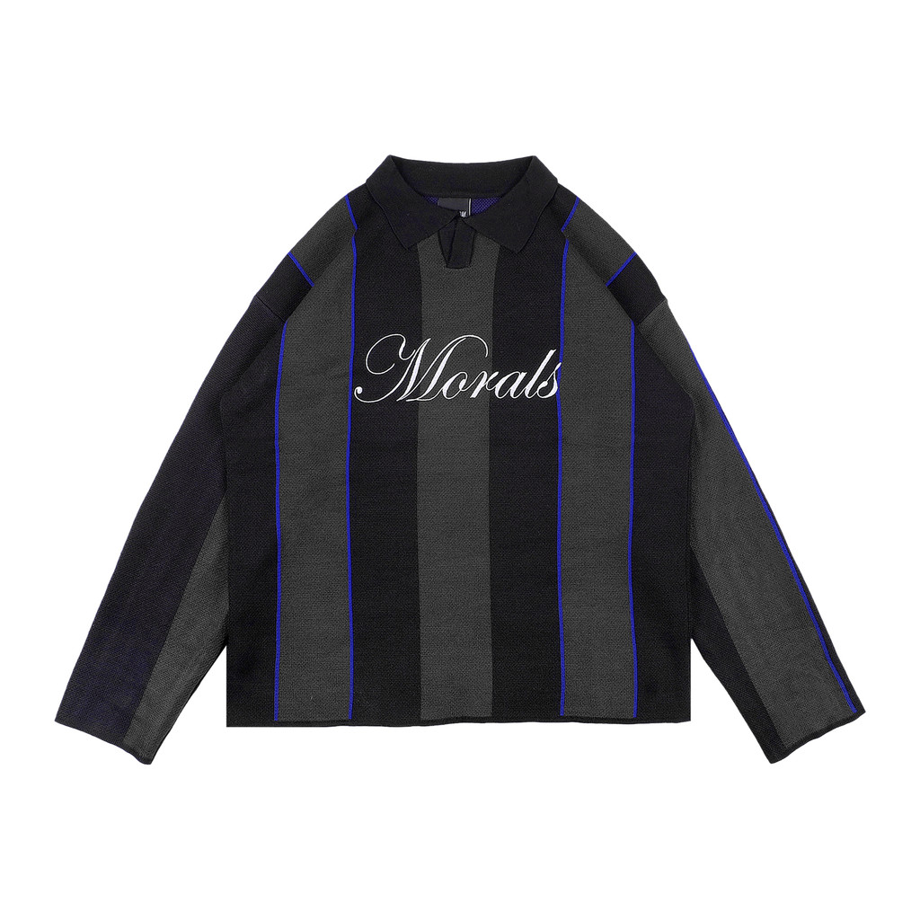 PIERE JERSEY KNITWEAR BLUE BLACK LIFEFORTODAY | Shopee Malaysia