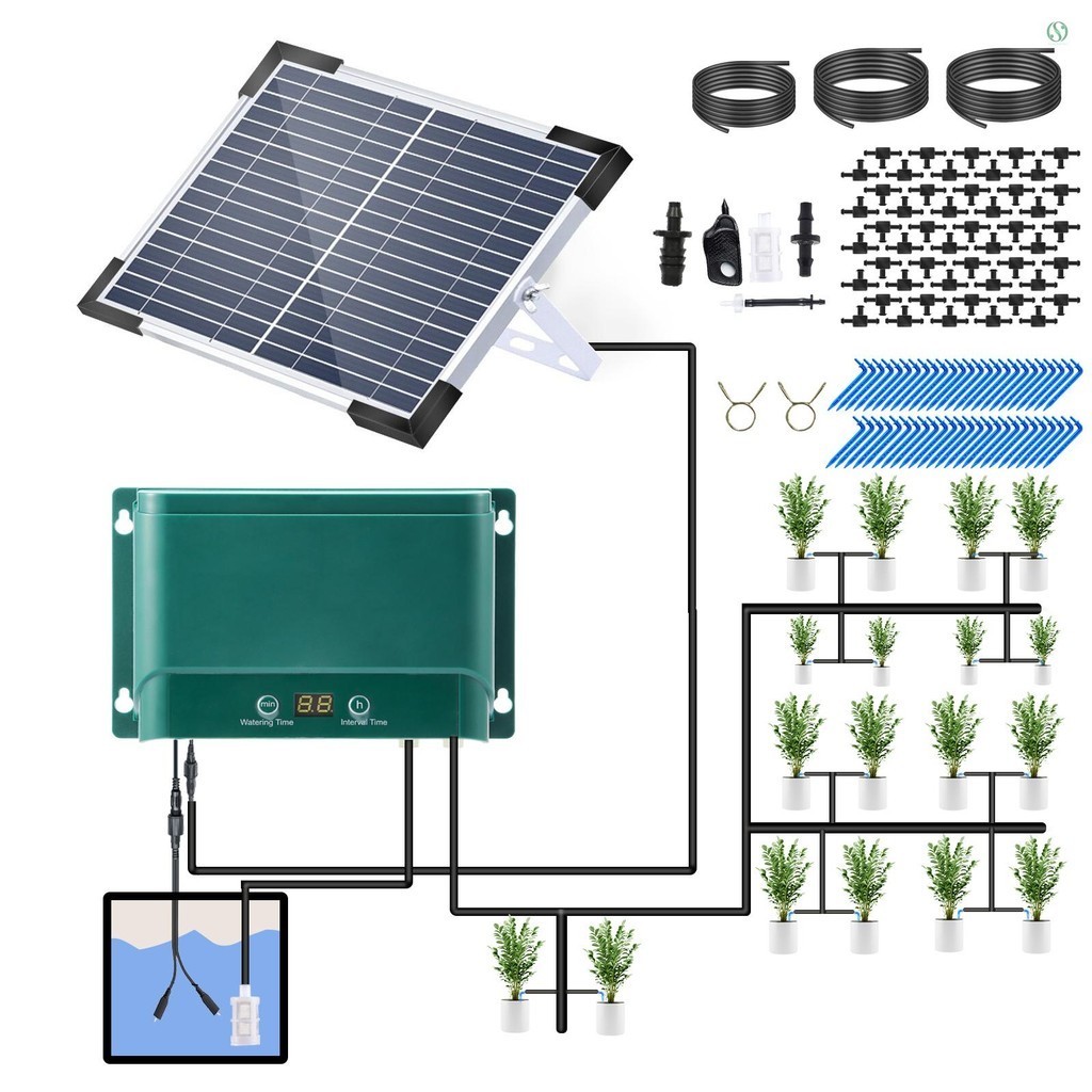 Solar Automatic Drip Irrigation Kit 7 Timing Modes 30 Watering Modes 32 ...