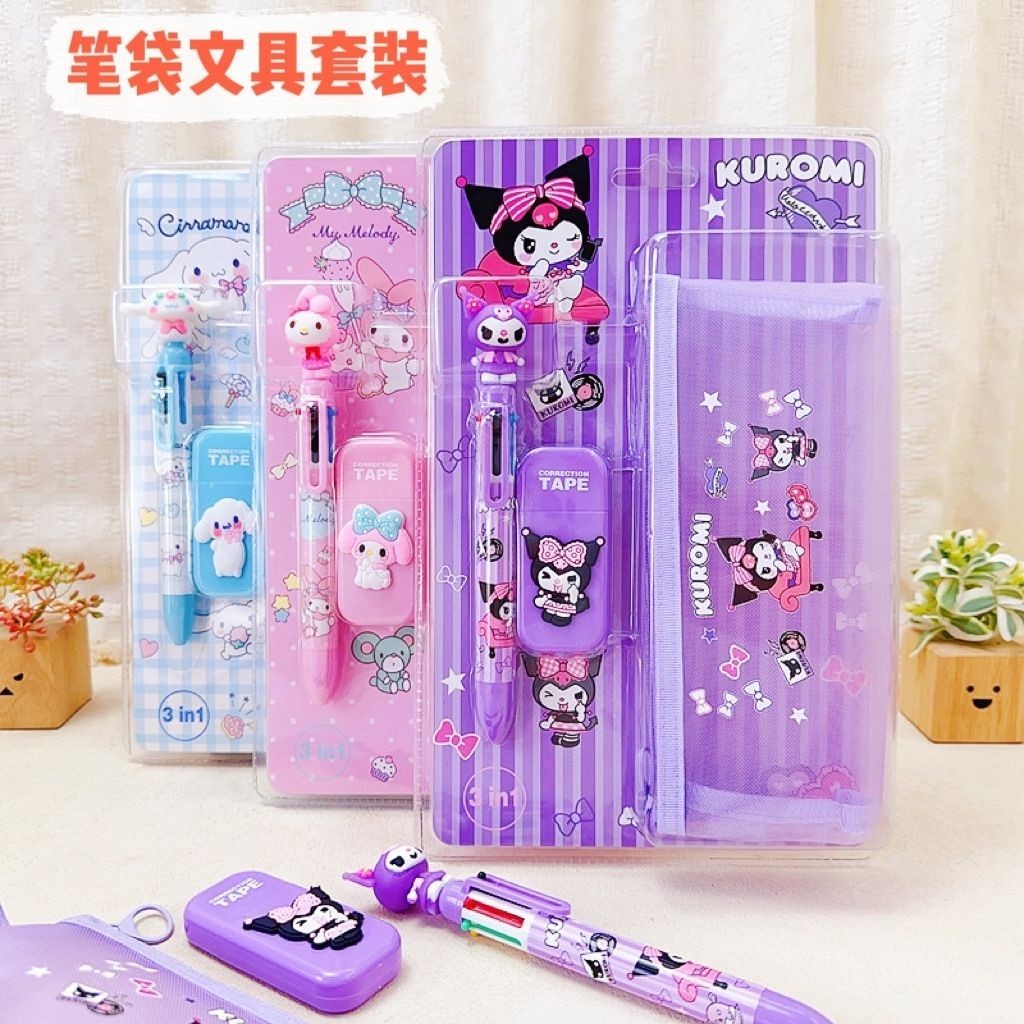 [Ready Stock] Sanrio Six-Color Ballpoint Pen Correction Tape Stationery ...