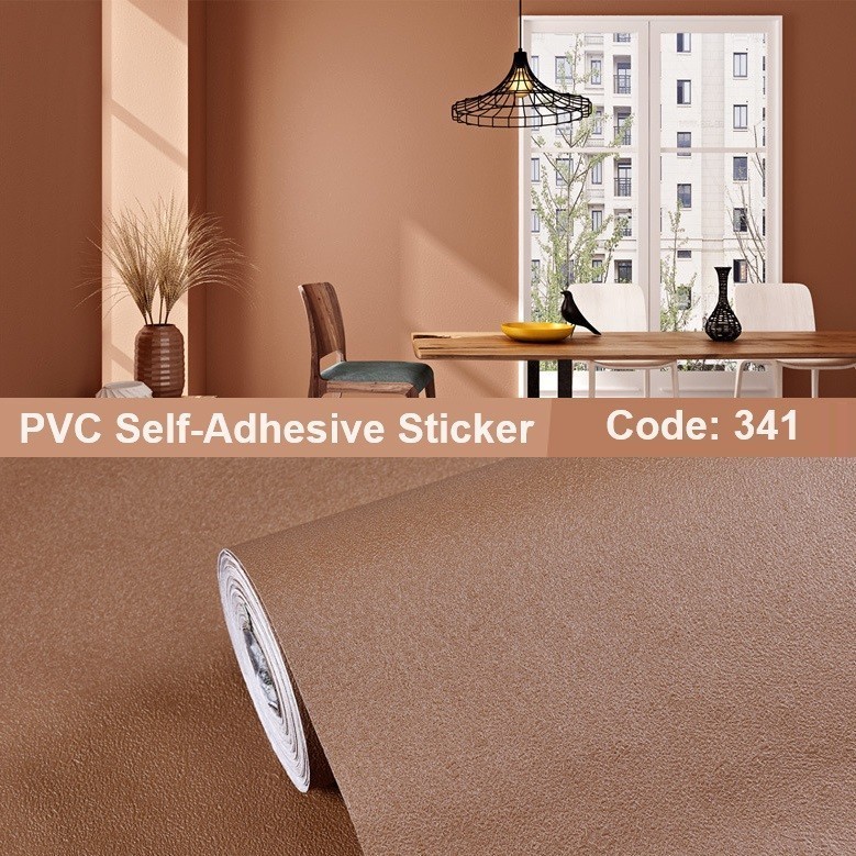 (Plain) Soft Brown Design Wallpaper Sticker PVC Waterproof Self ...