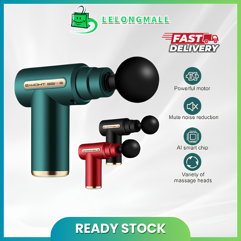 Massage Gun Rechargeable with 4 Massage Heads 6 Speed LCD Screen ...