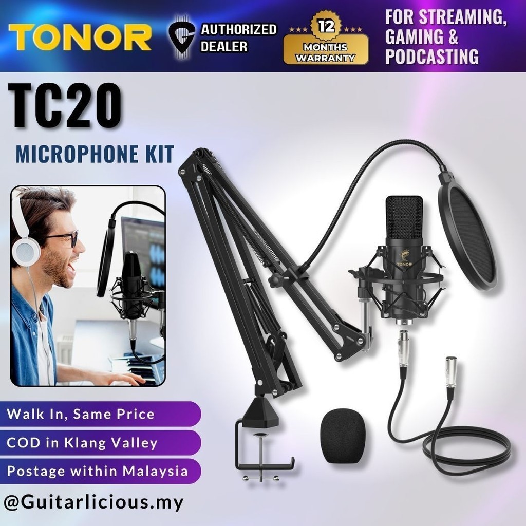 TONOR TC20 XLR Condenser Microphone Kit ( TC 20 / TC20 ) Shopee Malaysia