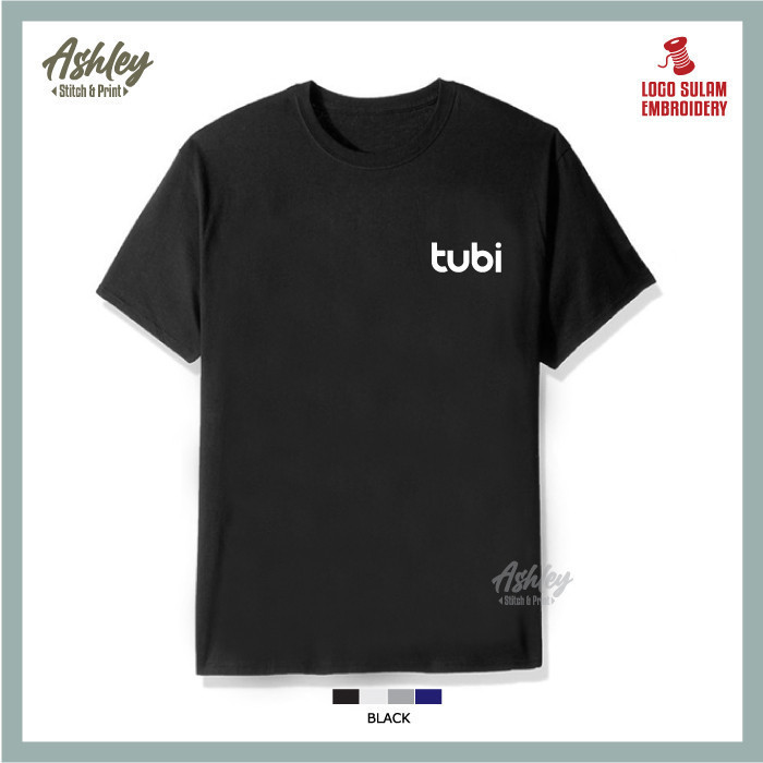 T Shirt Round Neck Cotton TUBI TV Online Movie Streaming Series Drama Anime Baju T Shirt Murah Lelaki Logo Sulam Shopee Malaysia