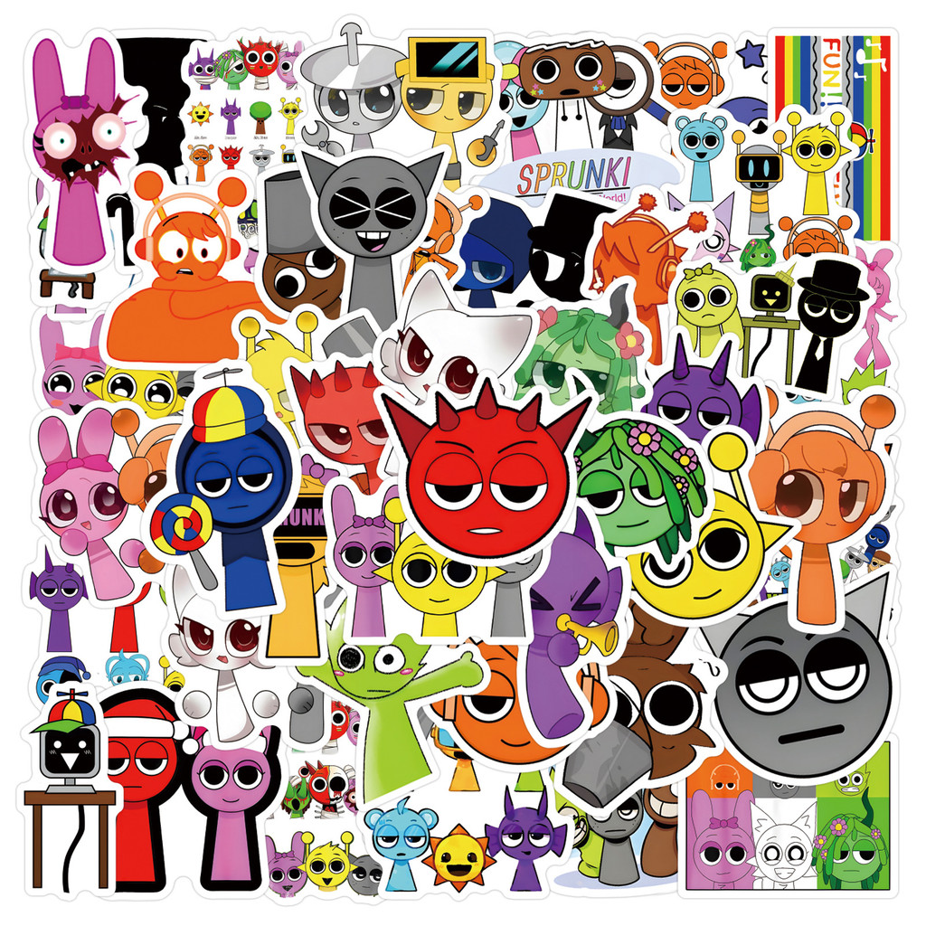 10/55pcs incredibox sprunki Sticker Pack Waterproof ROBLOX For Laptop ...