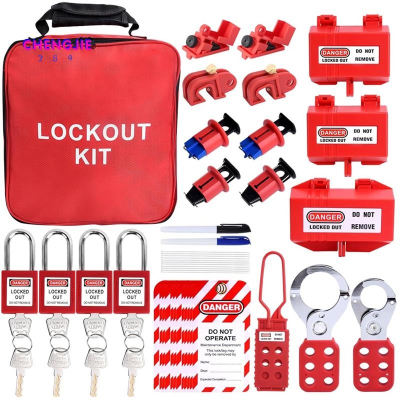 56 Pcs Lockout Tagout Kit Safety Electrical with Clamp-on Circuit ...