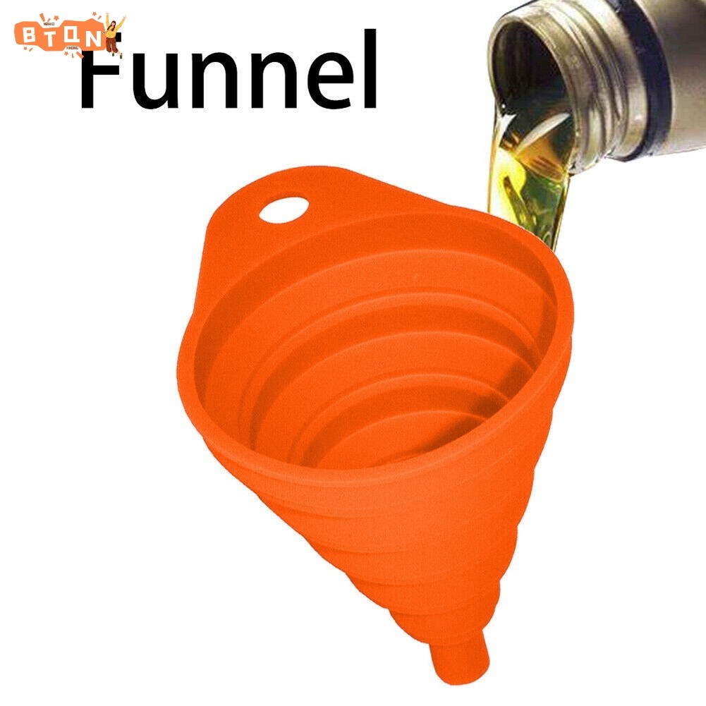 Collapsible Silicone Car Funnel For Oil, Diesel & Fluids – Compact & Heat Resistant