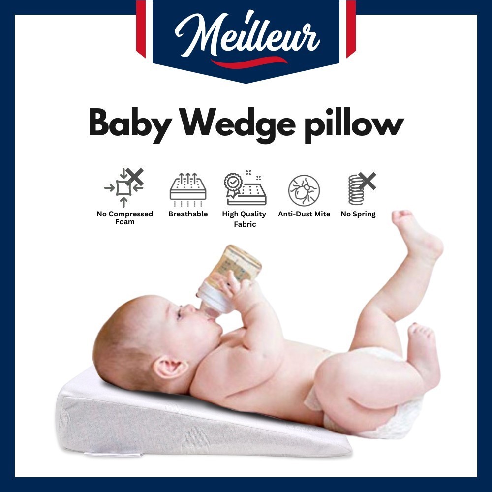 Meilleur Baby Wedge Pillow Prevent Flat Head Anti Reflux Vomiting Milk for Newborns Better Sleep Shopee Malaysia