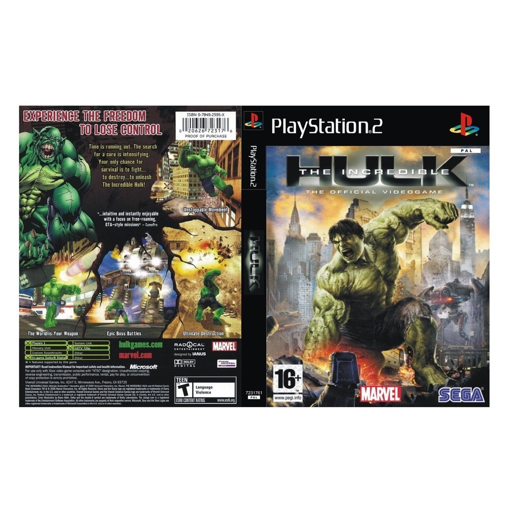 The incredible Hulk ultimate destruction PS2 Playstation 2 Marvel