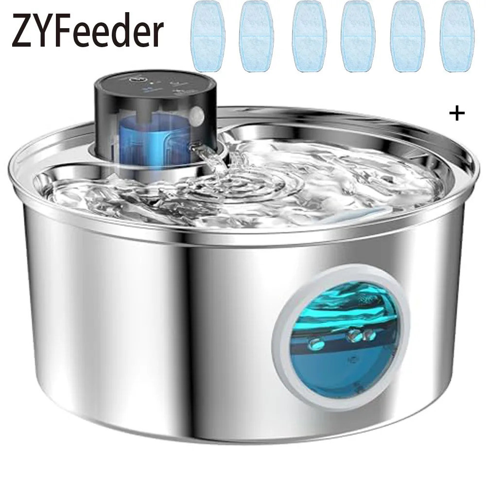 Stainless Steel Wireless Cat Water Fountain Charging Operated Automatic Pet  Drinking Fountain Motion Sensor Dog Water Dispenser
