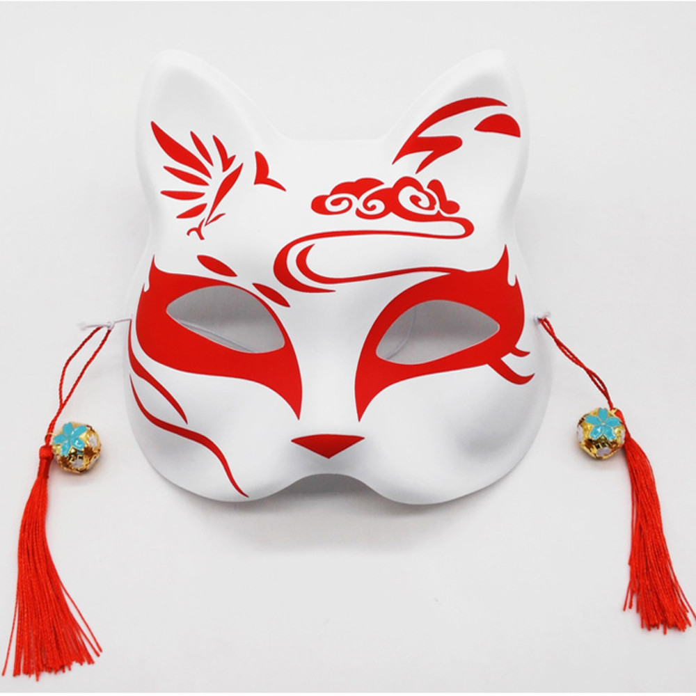 Japanese Kitsune Inu Boku Fox Cat Cute Cosplay Half Face Mask ...