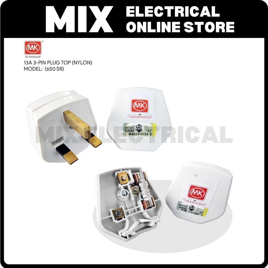 MK 13A 15A 3 Pin Plug Top / 3 Way 13A Adaptor/Adapter with SIRIM [Ready ...