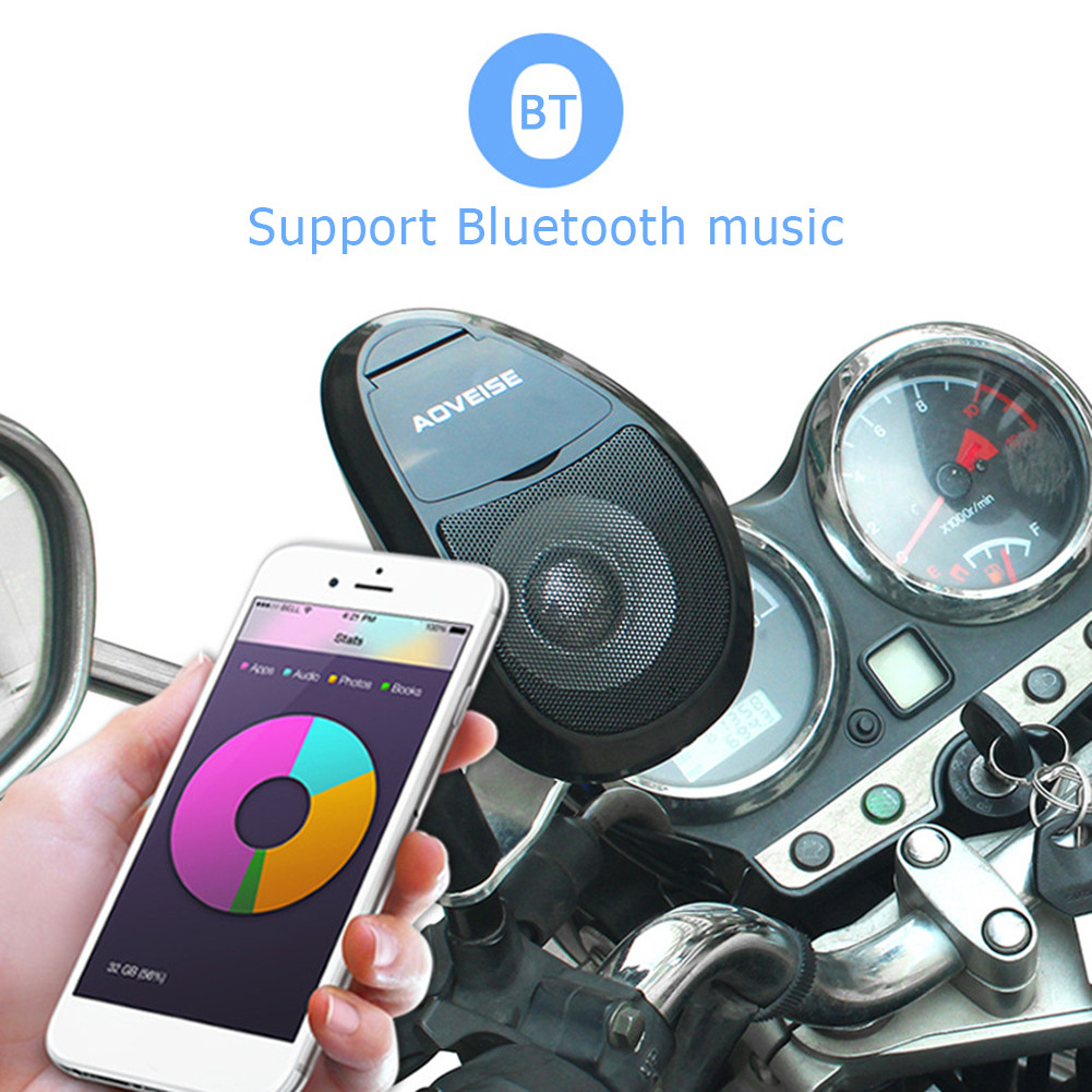 AOVEISE MT493 Motorcycle Bluetooth Speaker MP3 Audio System FM Radio U