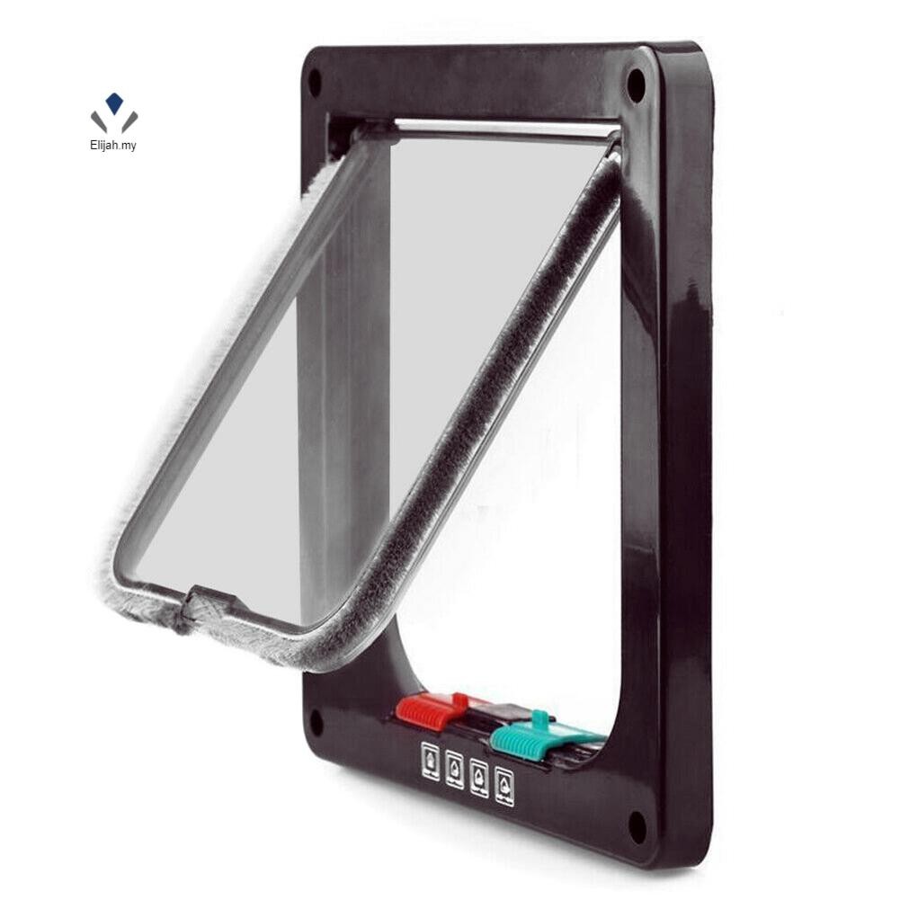 4 Way Pet Cat Puppy Dog Magnetic Lock Lockable Safe Flap Door Gate ...