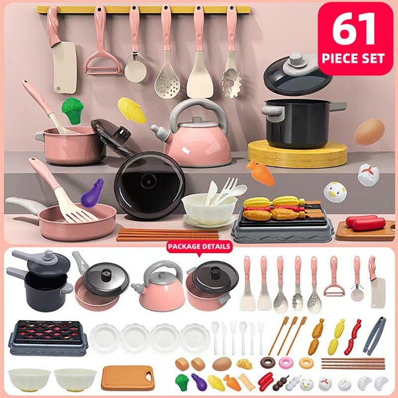 Melissa & Doug Stir & Serve Kochutensilien-Set – 7-teiliges Spielküchen-Zubehör Aus Edelstahl & Holz – Inkl. Gratis Scratch Art Mini-Pad Spielküchenutensilien Set