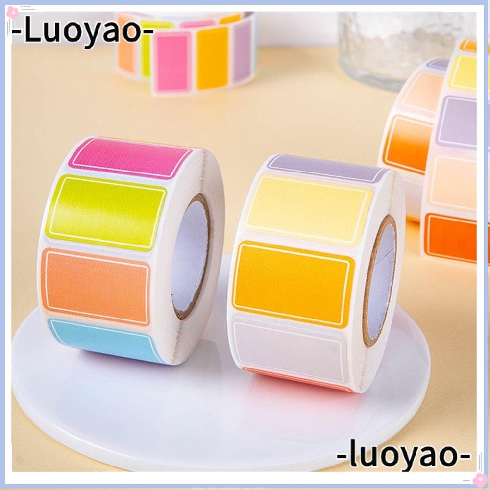 LUOYAO1 500Pcs/Roll Label Stickers, Blank Waterproof Name Sticker, Self ...