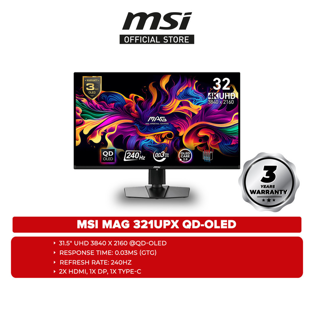 MSI MAG 321UPX QD-OLED 31.5