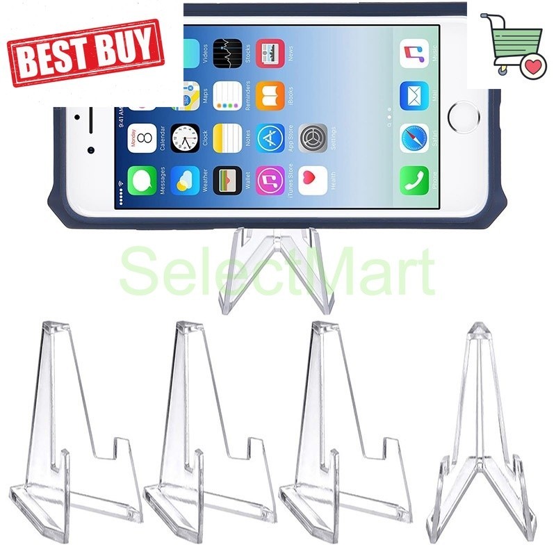 SM -Acrylic Triangle Coin Display Stand /Trading Card Small Easel ...