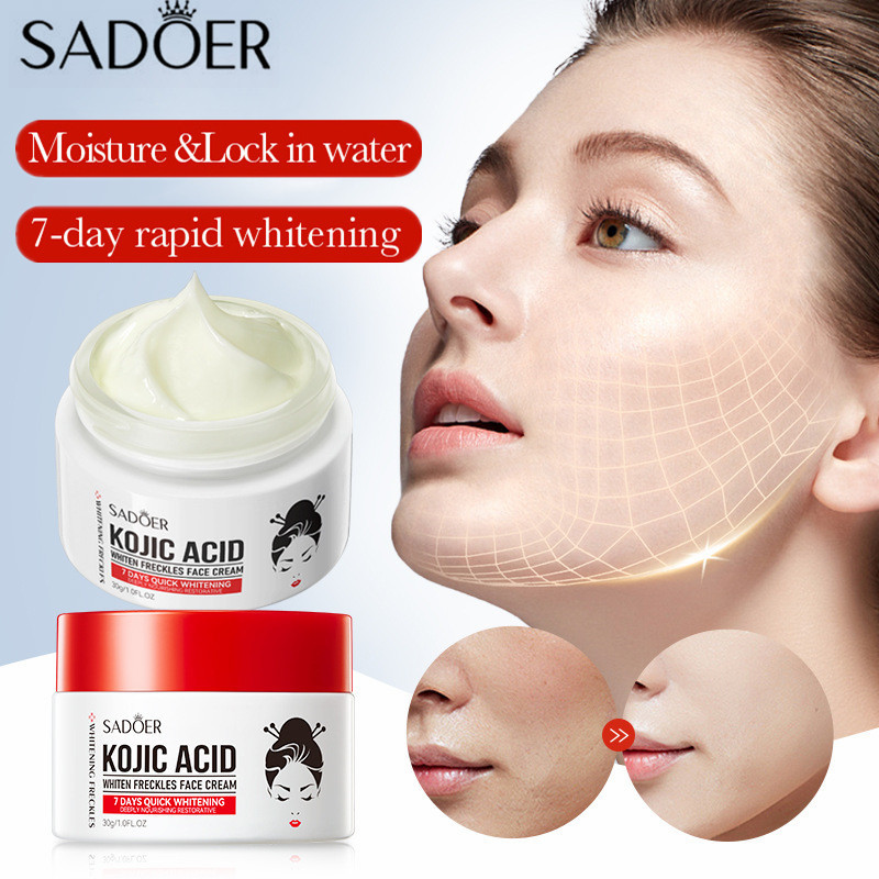 SADOER Kojic Acid Whitening Freckle Face Cream 30g Brighten ...