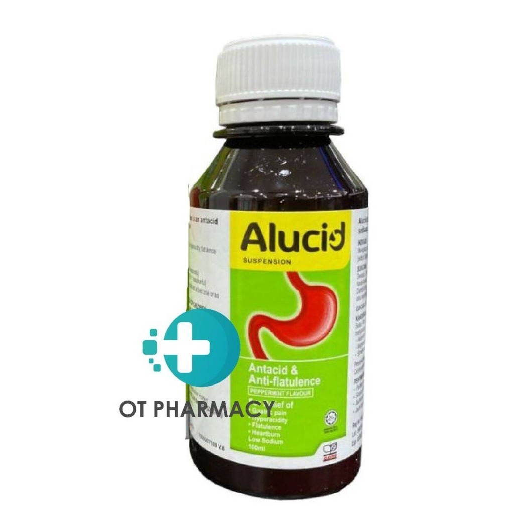 Alucid Suspension Antacid & Anti-flatulence Peppermint Flavour 100ml ...