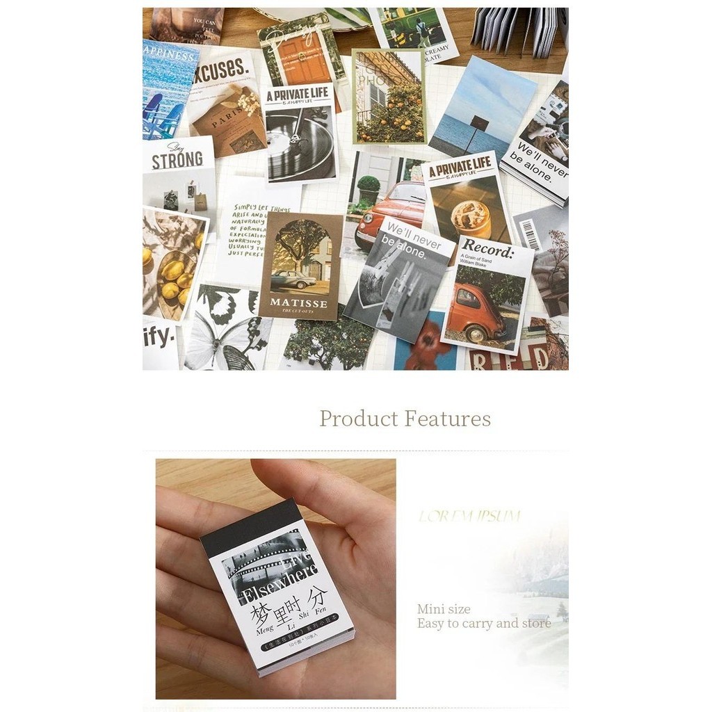 JIANWU Live Elsewhere Series Vintage Landscaping Material Collage ...