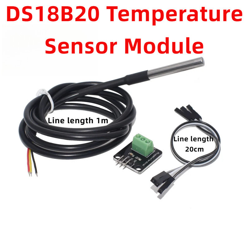 DS18B20 Temperature Sensor Module Kit Waterproof 100CM Digital Sensor ...