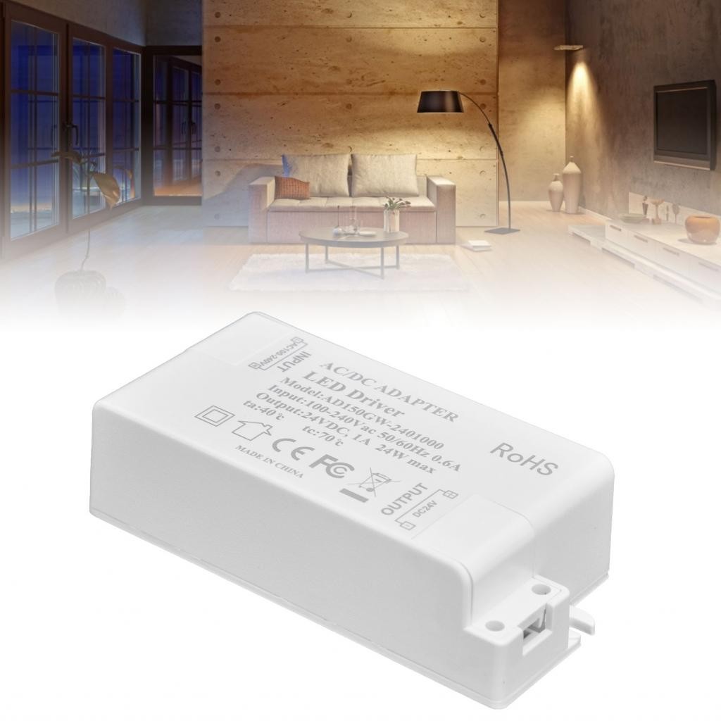 Onebuycart DC 24V 24W 1A LED Driver Constant Voltage Transformer Flame ...