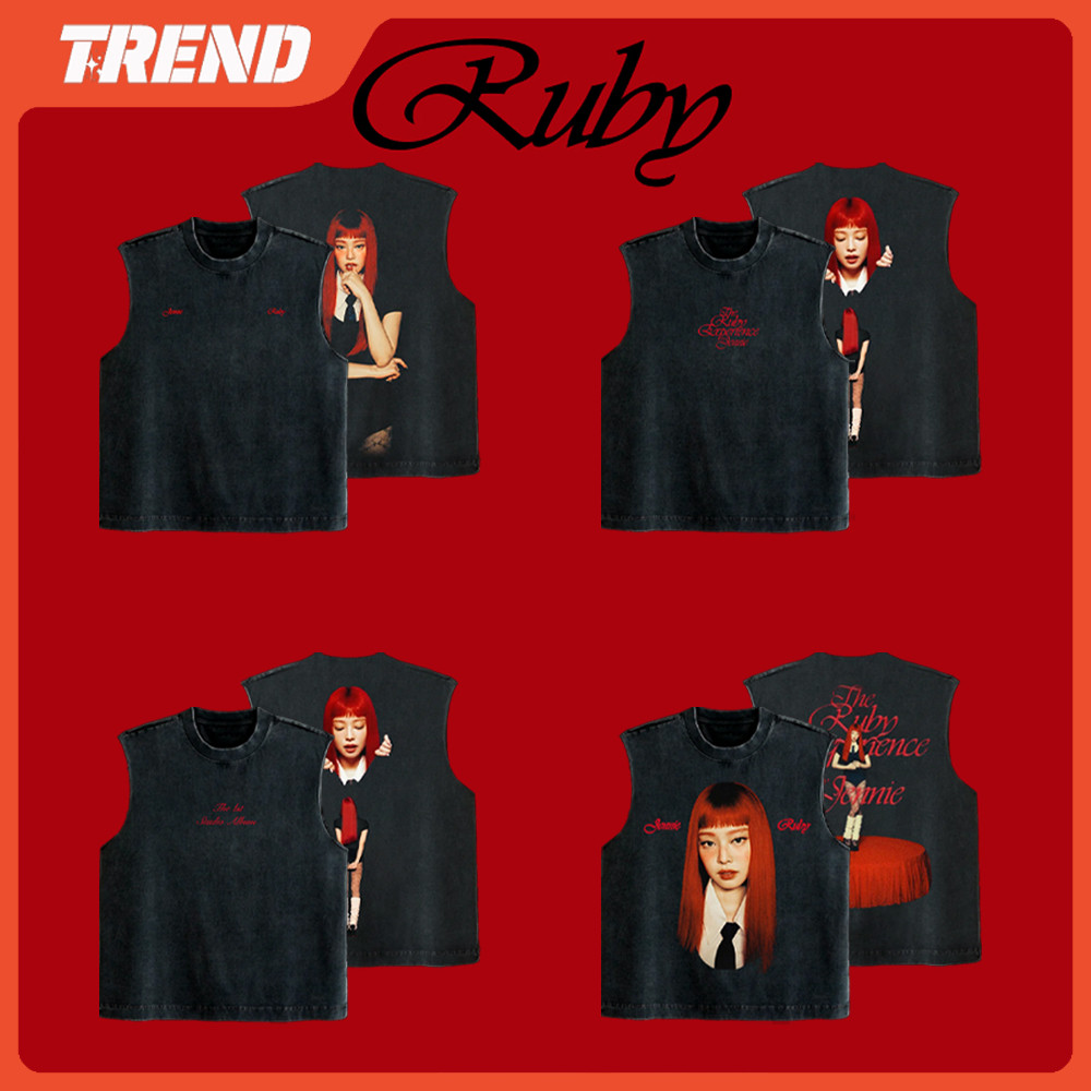 KPOP BLACKPINK 2025 JENNIE Ruby Album Merch Washed Cotton Tank Top