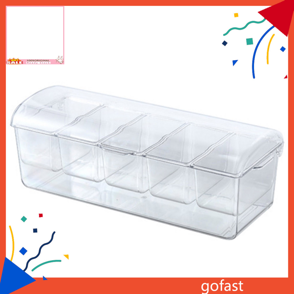 GOF Fruit and Vegetable Crisper Foodgrade Crisper Box 5 Compartment