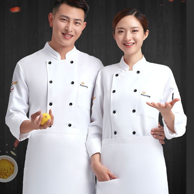 Ready Stock Chef clothes long-sleeved men's and women's hotel ...