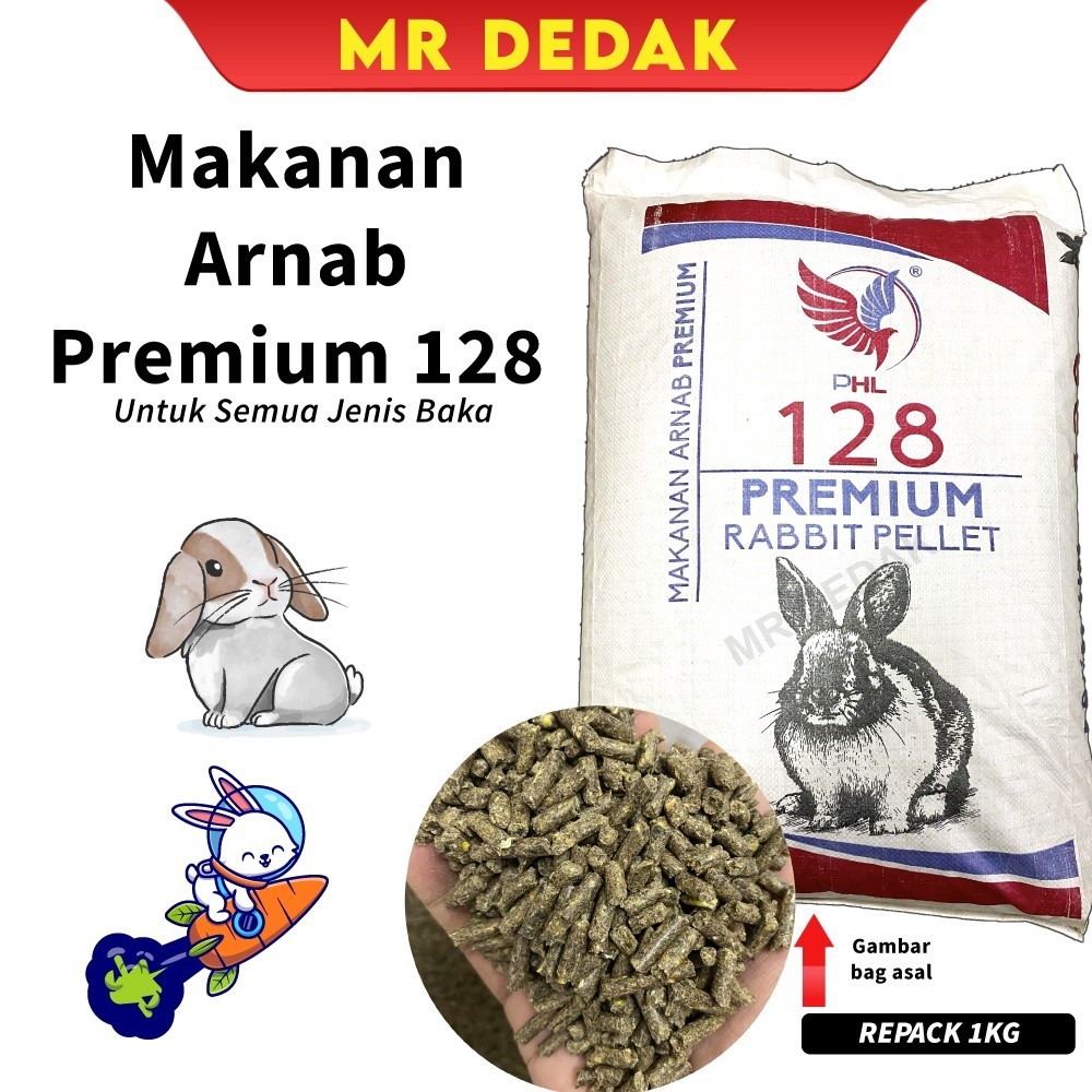 [1KG] [128] Makanan Arnab 🐇 Premium PHL /Rabbit Pallet/Rabbit Food ...